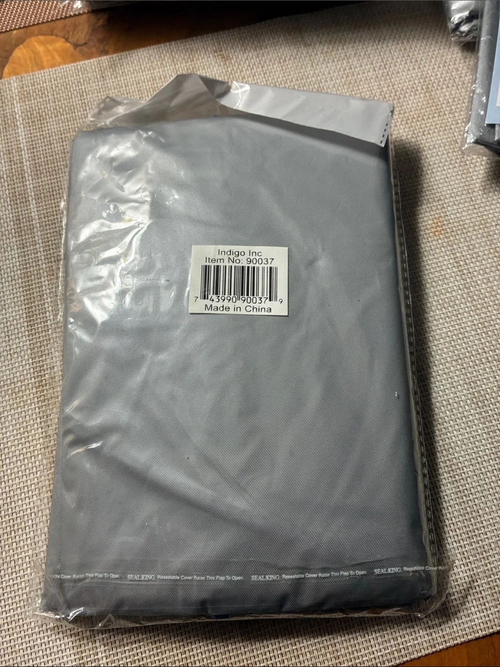 Dress Bag Garment Protector - Gray with Blue Trim
